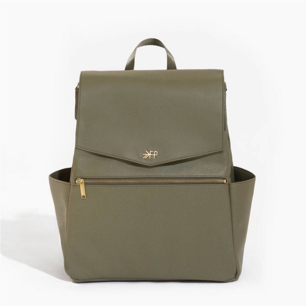 Freshly Picked Green Baby Bag with Flap Closure and Top Handle